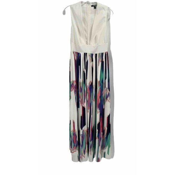 AqAq Sleeveless White Purple Maxi Dress Sz 6 - Picture 1 of 6